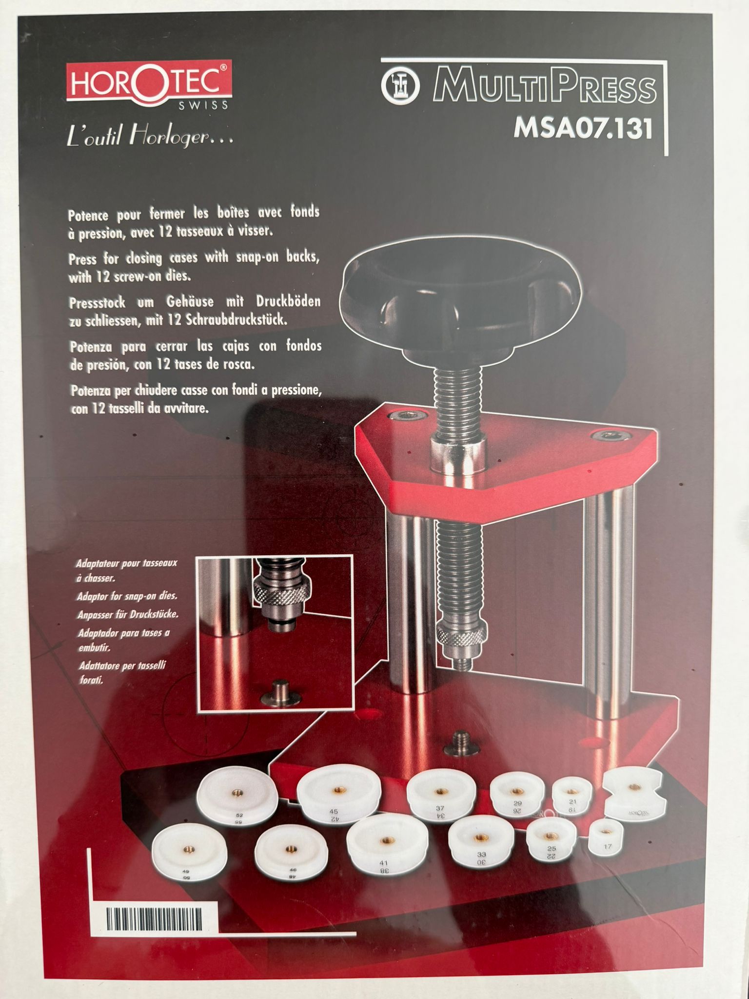 Horotec MSA07 131 Case Closer Big-Press XL 12 Gewindeschieber für Uhren - Image 2