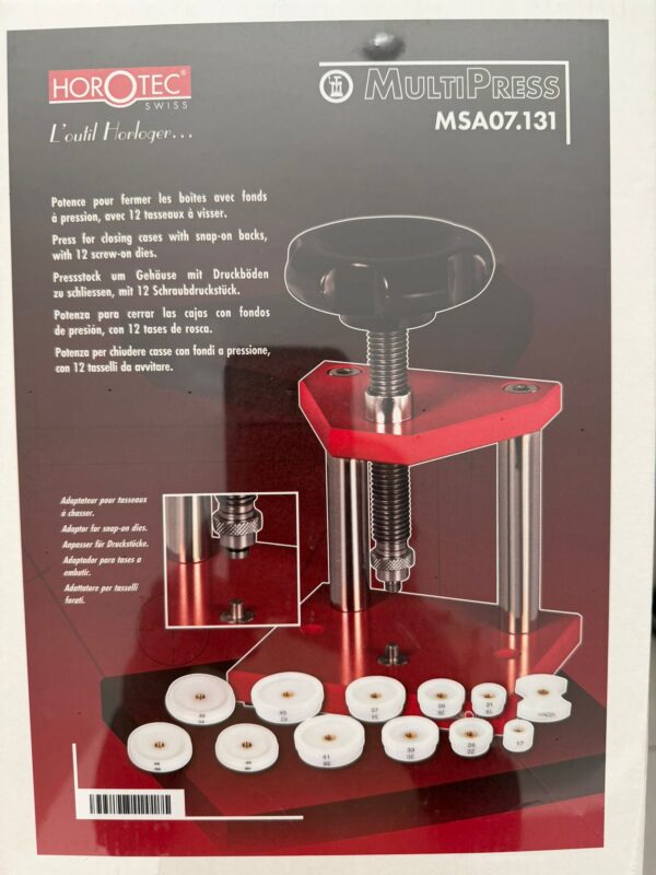 Horotec MSA07 131 Case Closer Big-Press XL 12 Gewindeschieber für Uhren