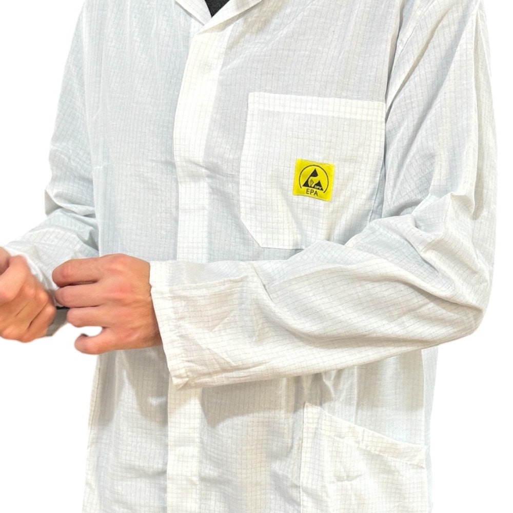 Antistatik Arbeitsmantel für Uhrmacher, Weiß, Größe XL - Image 2