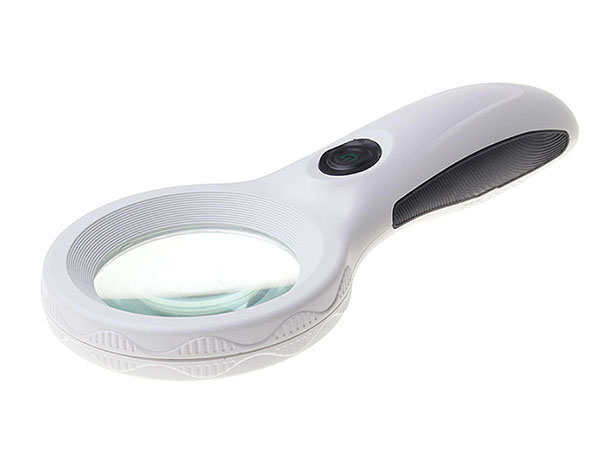 Lesen Lupe 4x Vergrößerung 8 LED UV Licht 60 mm Linse Weiß Ref 09064 - Image 6