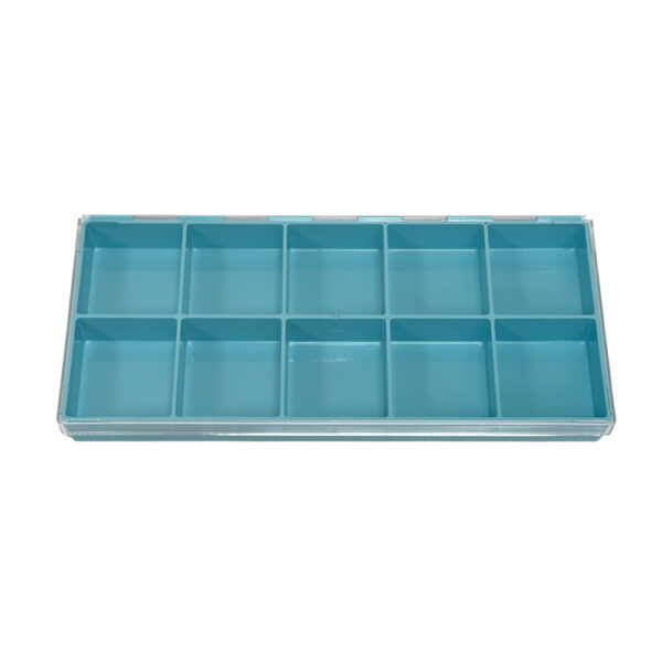 Bergeon 5237-1345 Kunststoff-Transparente Box für Uhren-Ersatzteile, 10 Fächer