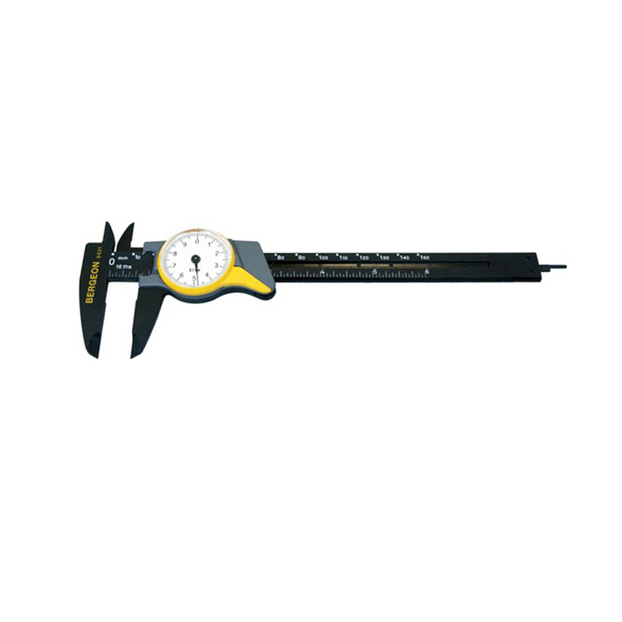 Bergeon 6621 Schieblehre mit Zifferblatt, Kunststoff, 0–150 mm