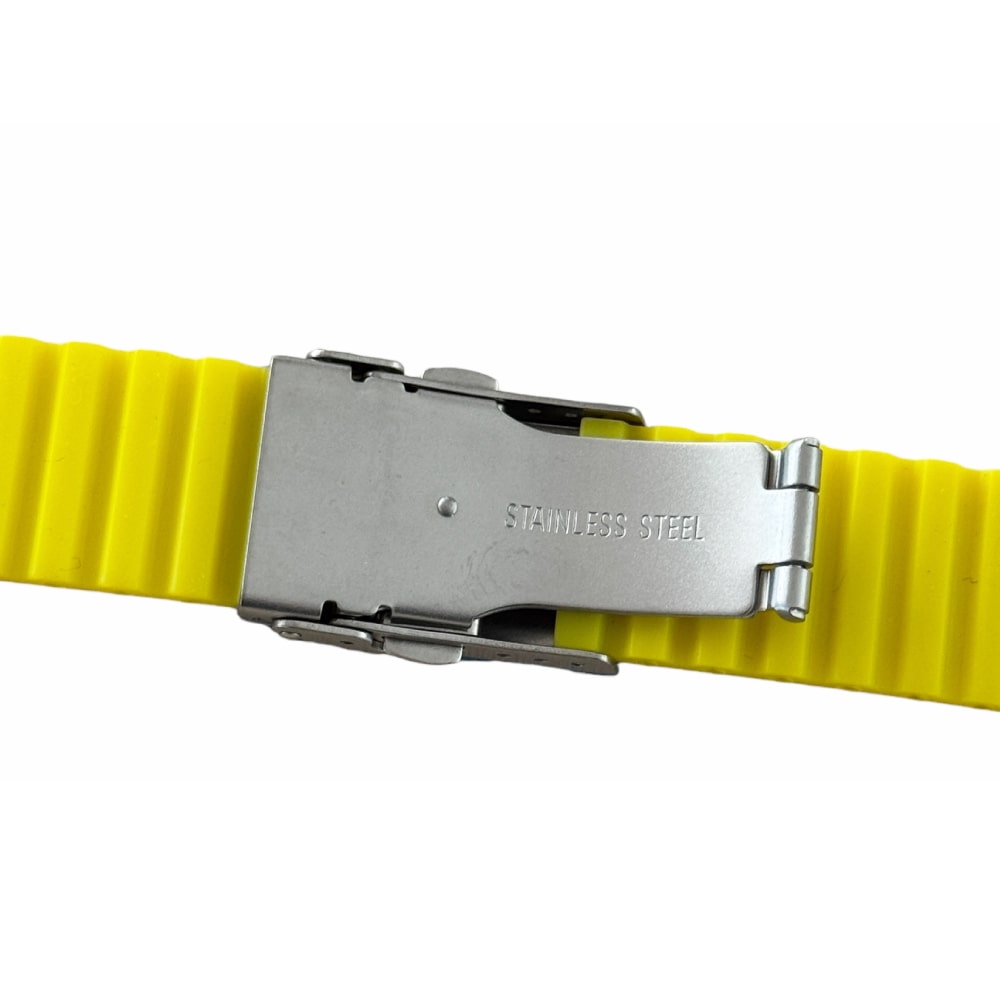 Buzzufy Silikon Gelb Armband mit Stahlverschluss 20mm - Image 2
