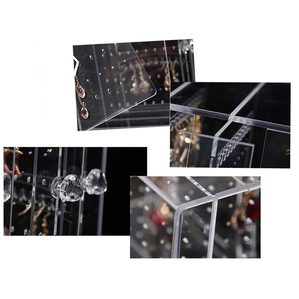 Gugita Schmuckorganisator Casket Display, Elegante Aufbewahrungsbox für Ohrringe, Ketten und Armbänder, Transparent Grau - Image 3