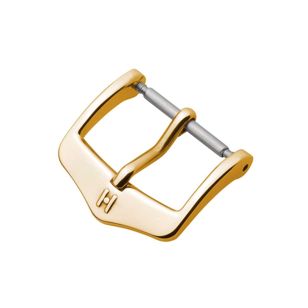 Hirsch Classic Gelbgold Edelstahl-Schließe für Uhrenarmband 18 mm