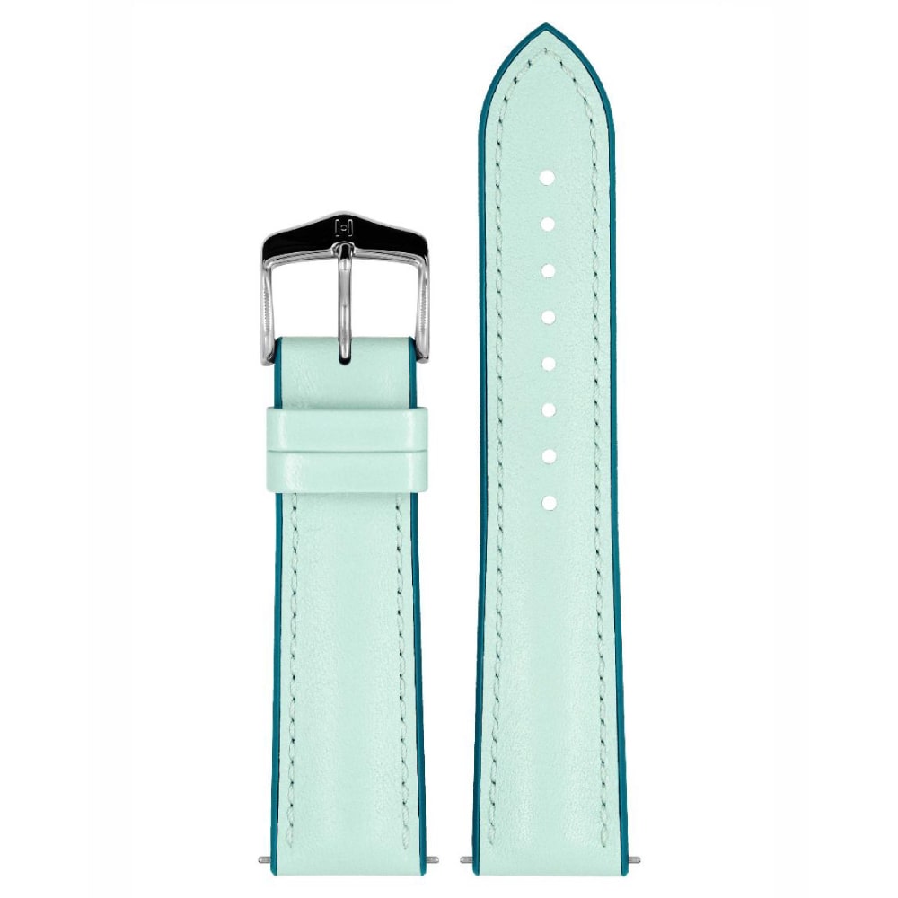 Hirsch LINDSEY Hellblau, Tiffany Leder & Gummi Armband 20mm 0928302181-2-20 - Image 4