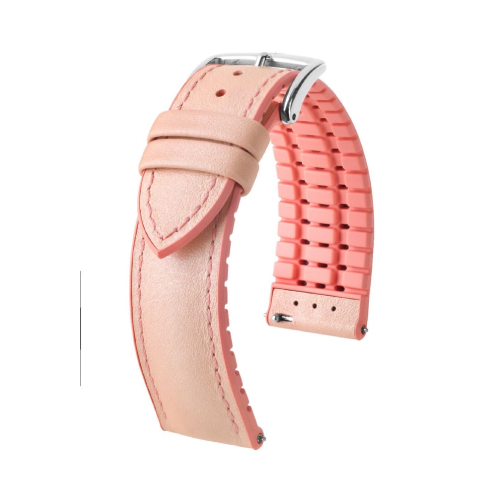 Hirsch LINDSEY Hellrosa/Rose Damen Leder & Gummiearmband 20mm 0922302122-2-20