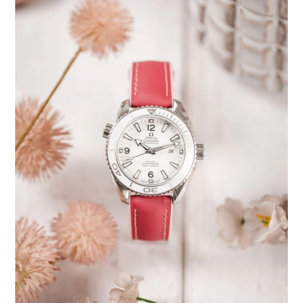 Hirsch LINDSEY pink, rosé Damen Leder & Gummiband Armband 18mm 0922202125-2-18 - Image 2