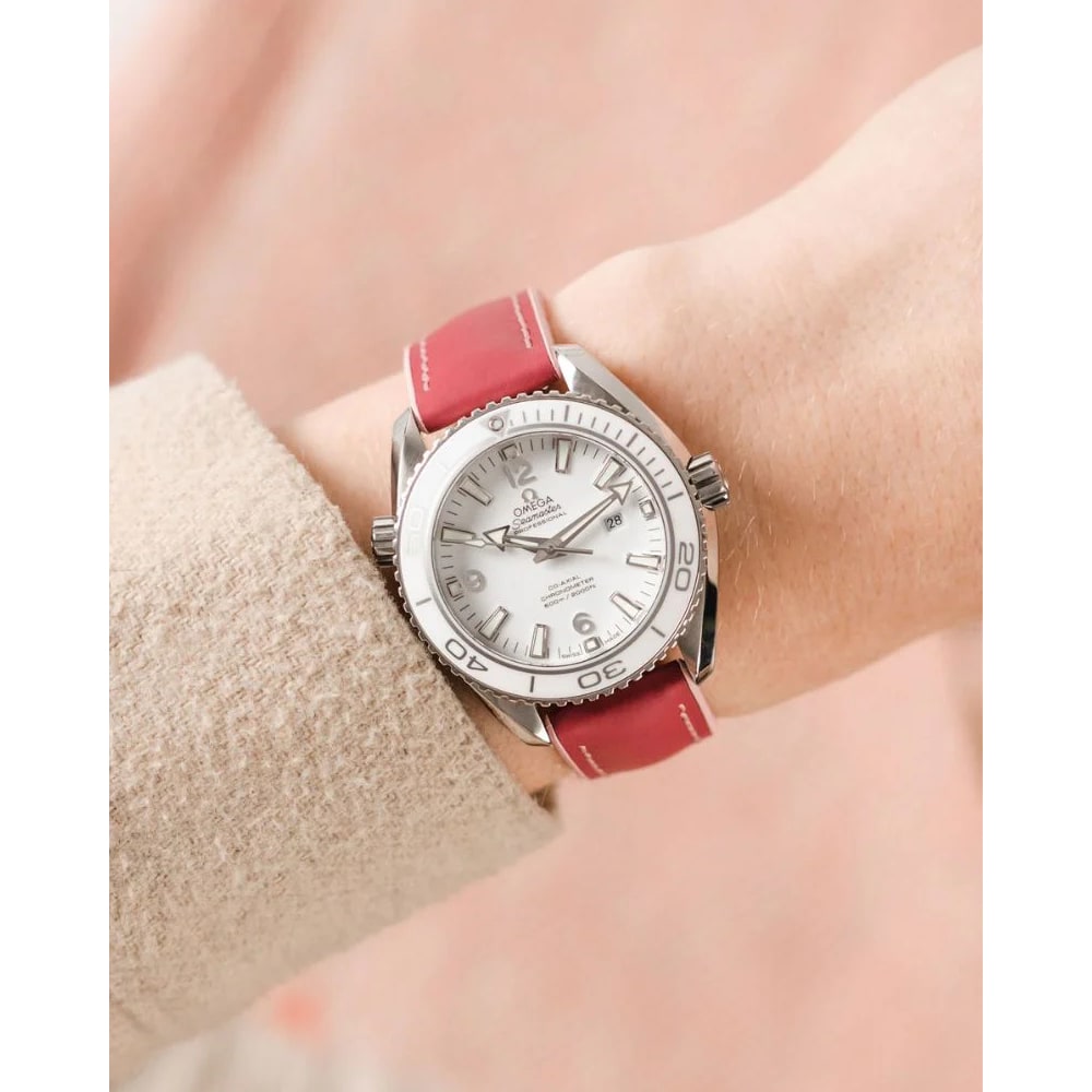 Hirsch LINDSEY pink, rosé Damen Leder & Gummiband Armband 18mm 0922202125-2-18 - Image 4