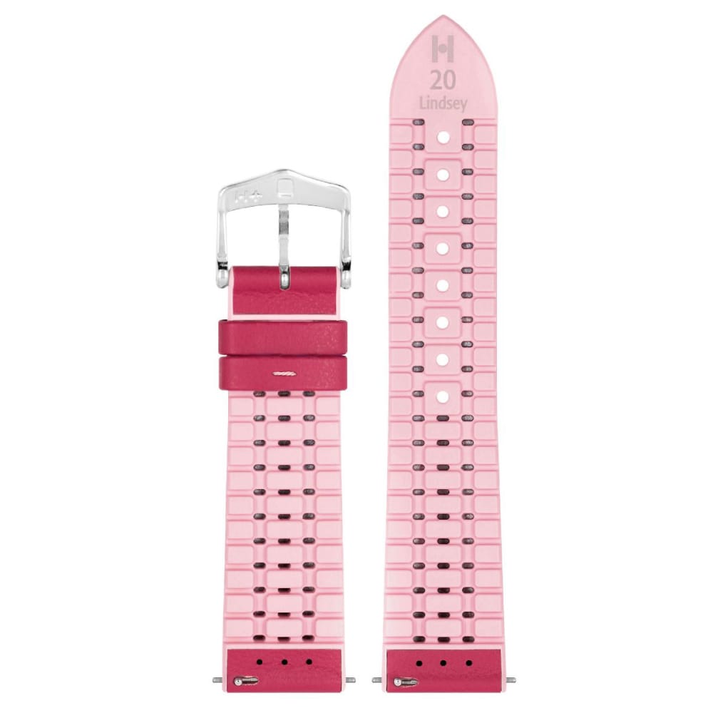 Hirsch LINDSEY pink, rosé Damen Leder & Gummiband Armband 18mm 0922202125-2-18 - Image 5