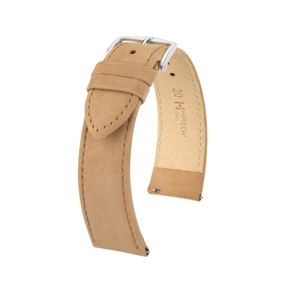 Hirsch Osiris Nubuk Beiges Kalblederarmband, 18 mm, 03433090-2-18