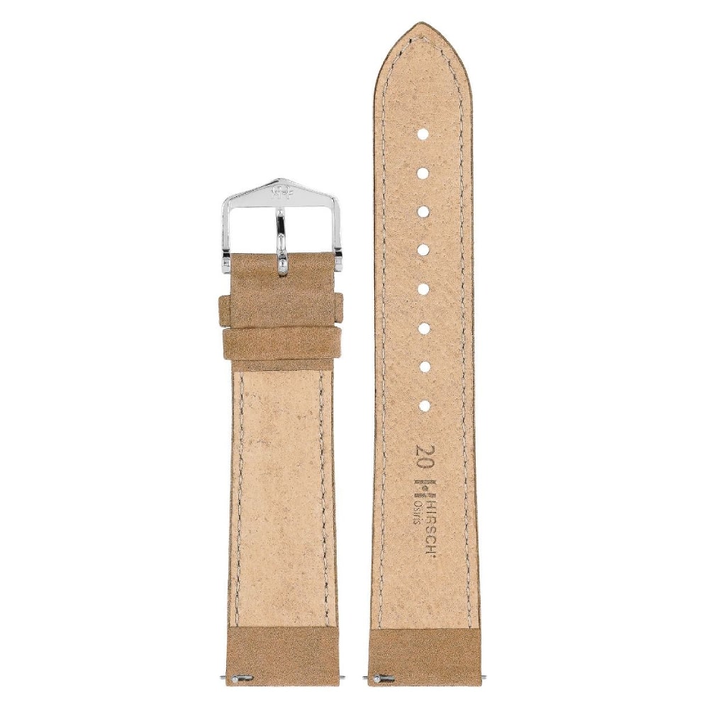 Hirsch Osiris Nubuk Beiges Kalblederarmband, 18 mm, 03433090-2-18 - Image 2