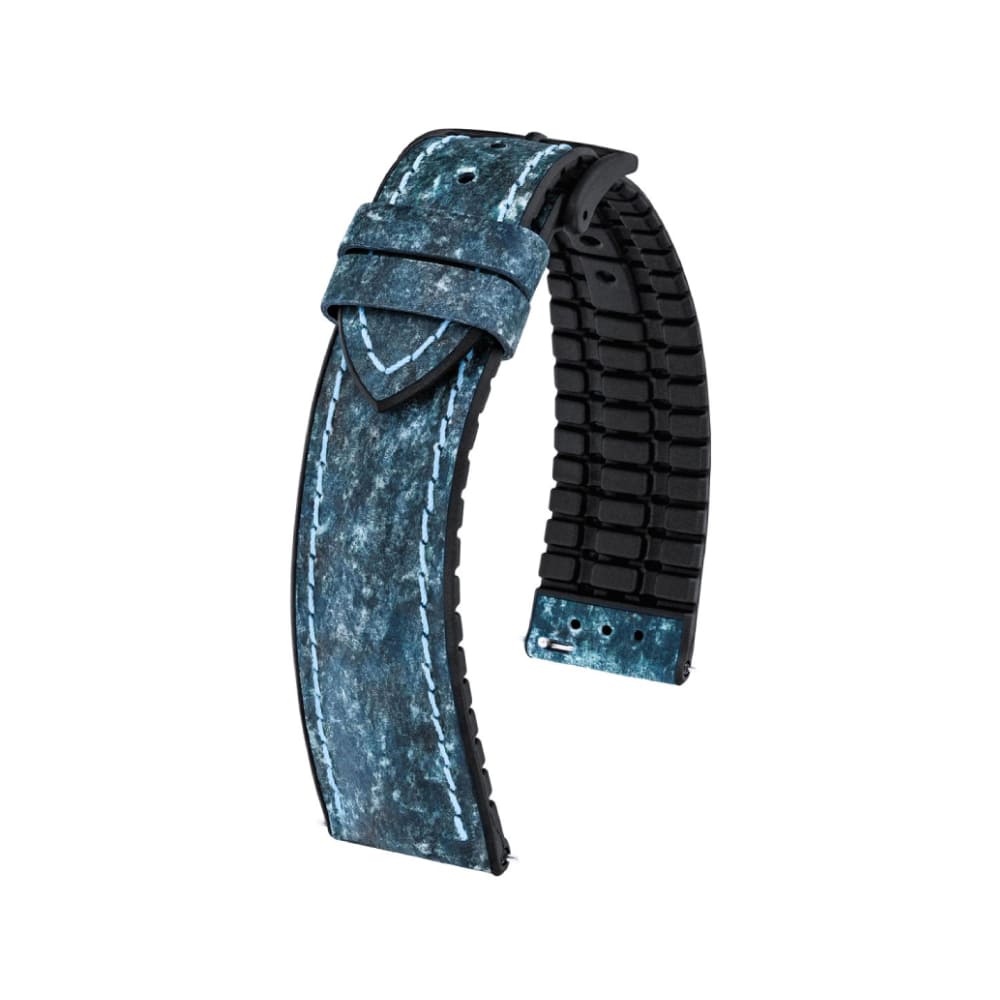 Hirsch Stone L blaue Lederarmband, 20 mm, 0925044080-5-20