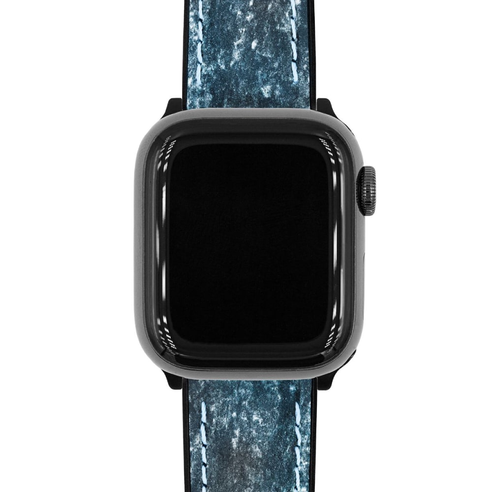 Hirsch Stone L blaue Lederarmband, 20 mm, 0925044080-5-20 - Image 5