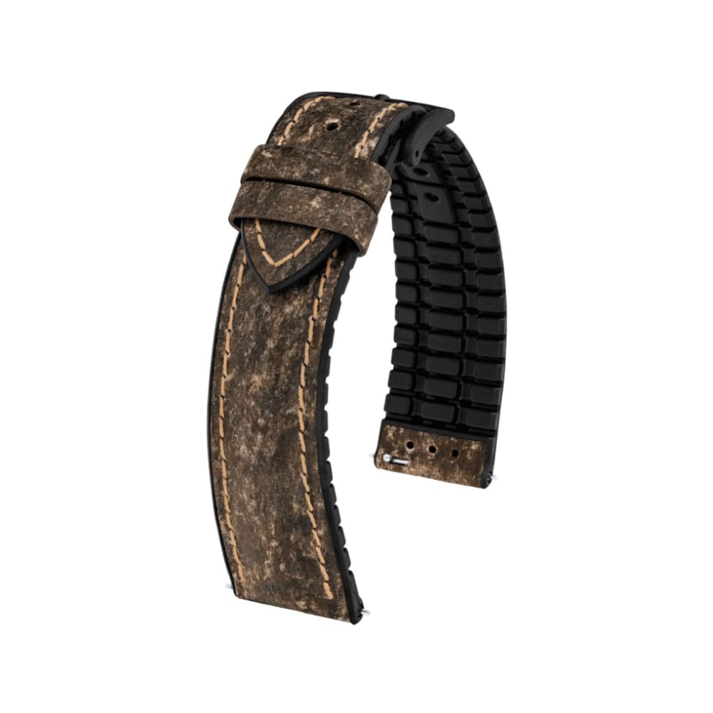 Hirsch Stone L braune Lederarmband, 19 mm, 0925044010-5-19