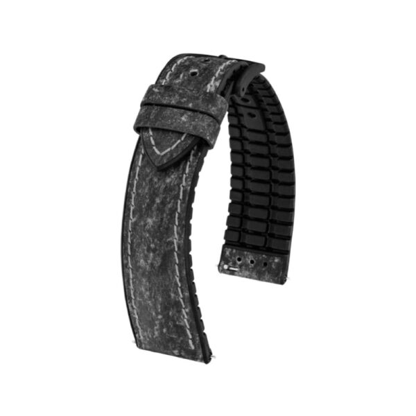 Hirsch Stone L dunkelgrauer Lederarmband, 20 mm, 0925044050-5-20