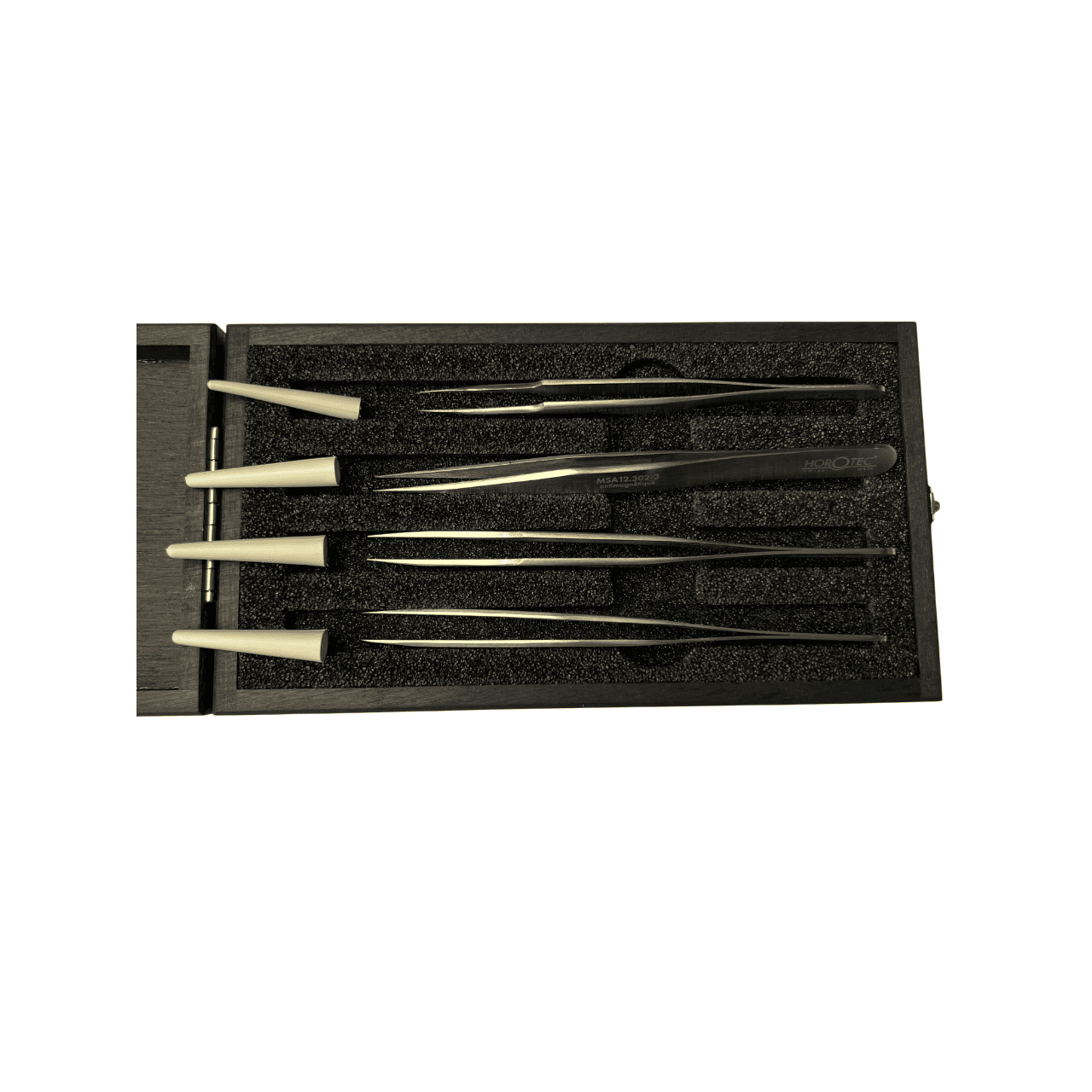 Horotec MSA12.388 Antimagnetische Pinzette Set Nr. 1 2 3 5 904L Stahl Holzkasten - Image 9