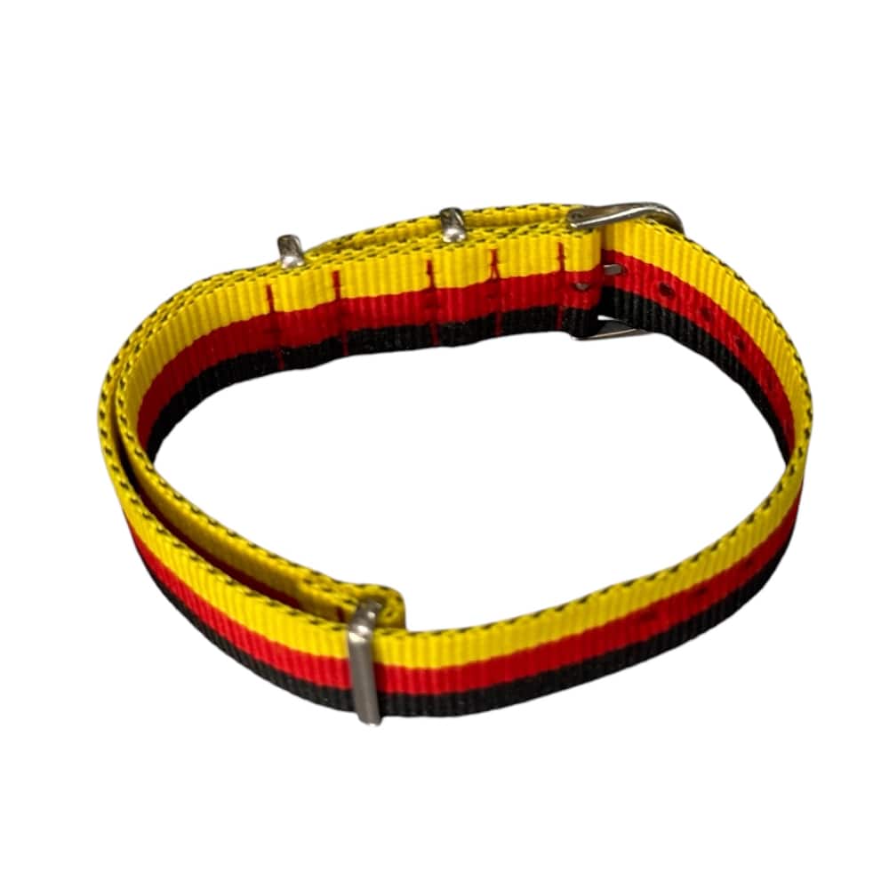 Nylon NATO-Strap in Schwarz, Rot und Gelb, 20mm - Image 2