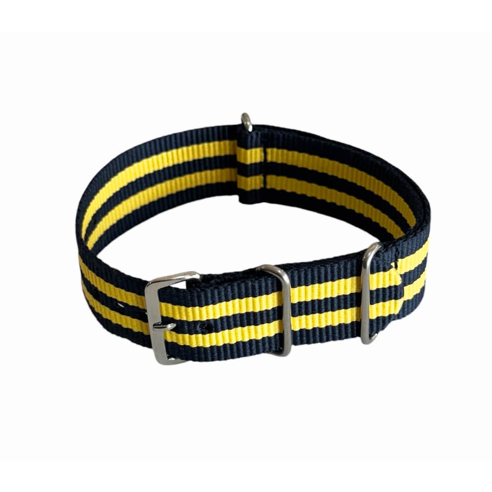 Nylon NATO-Strap in Marineblau und Gelb, 22mm