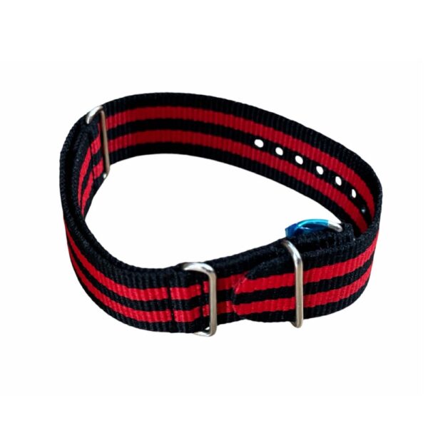 Nylon NATO-Strap Rot mit Schwarz, 18mm