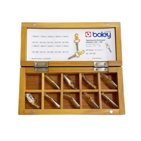 Set von 20 Taschenschlüssel-Schlüssel mit Nickel-beschichtetem Stahlschaft und Messinggriff