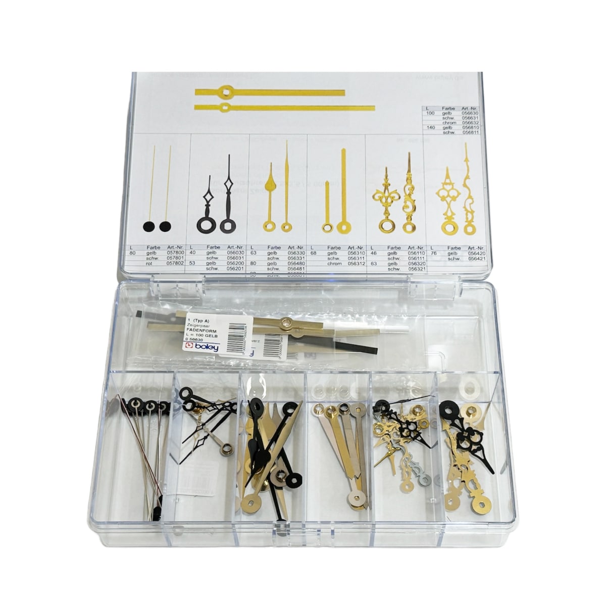 Set von 23 Paar Zeigefinger für Quarzuhren UTS 838, UTS 817