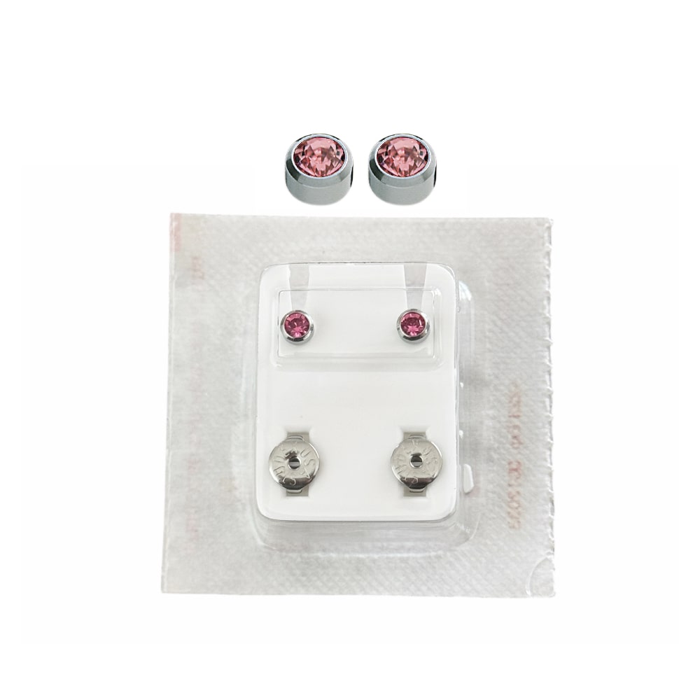 Studex Oval Kinder Ohrringe mit Rosé Steinen, 3,95 mm