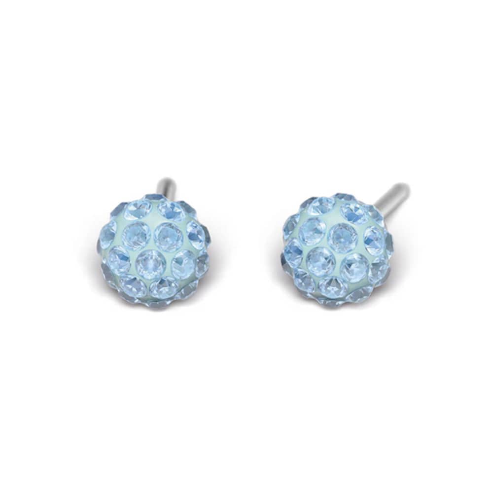 Studex Silber Feuerball Ohrringe mit Aquamarin, 4,5mm, 7522-0303