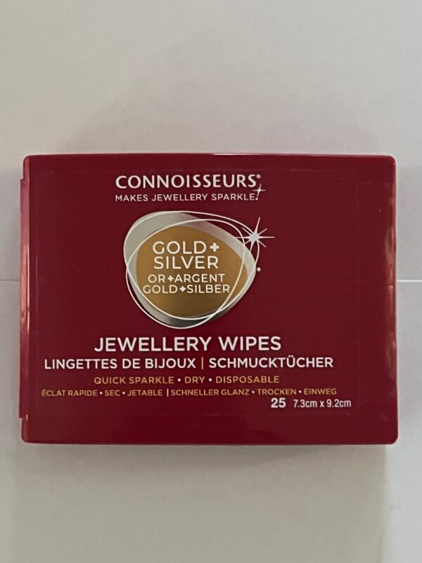 Connoisseurs Schmucktücher, Trockenreinigungstücher für Gold, Platin, Diamanten und Edelsteine, 25 Tücher