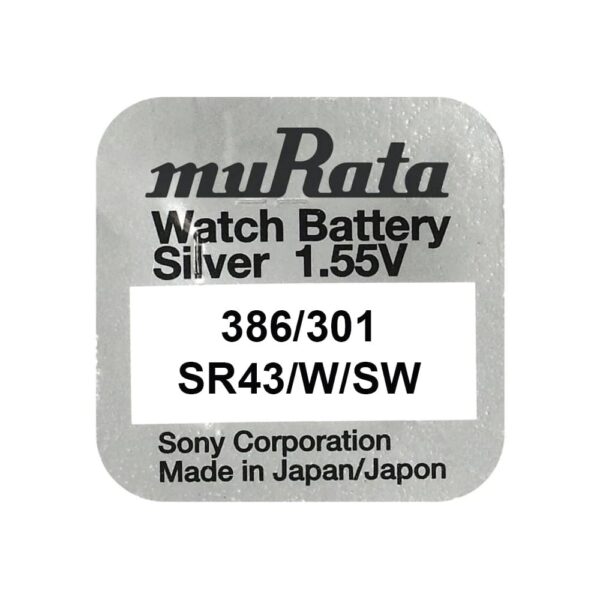 Murata/Sony 386/301 Batterien für Quarzuhren mit Silberoxiden – 1,55 Volt