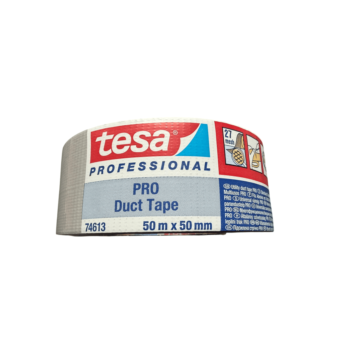Tesa Pro Duct Tape, Grau, 50 m x 50 mm, Professionelles Reparatur- und Fixierband - Image 6