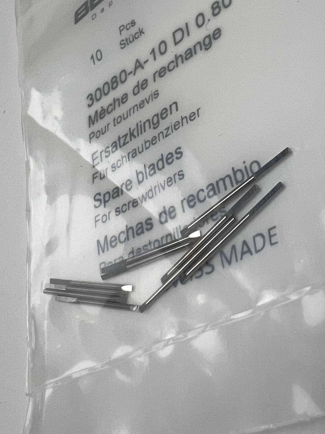 Bergeon 30080-A-10 DI 0.80 Stahl Schraubendreherklingen 10 Stück - Image 6