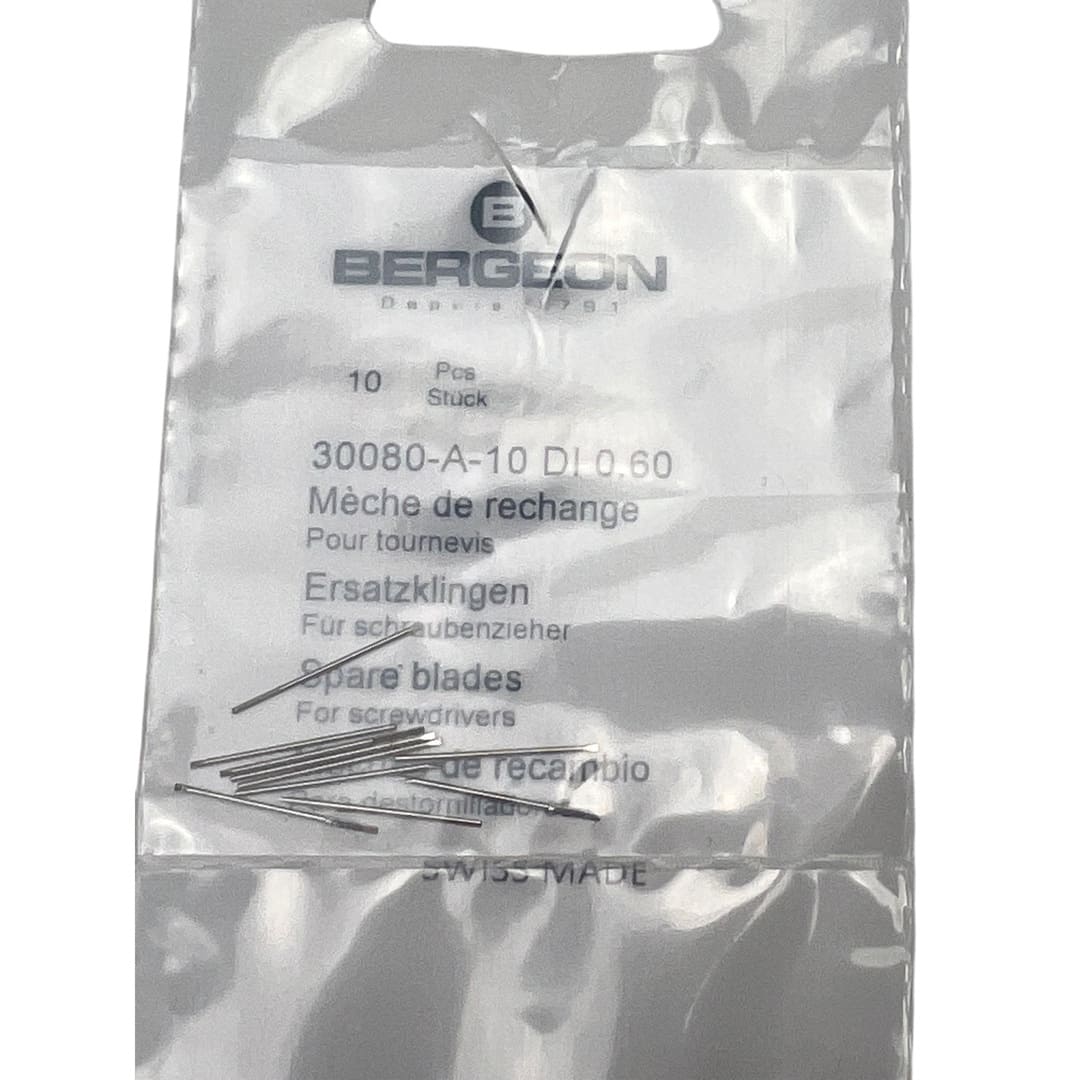 Bergeon 30080-A-10 DI 0.60 Edelstahl Schraubendreher Klingen 10 Stück - Image 5