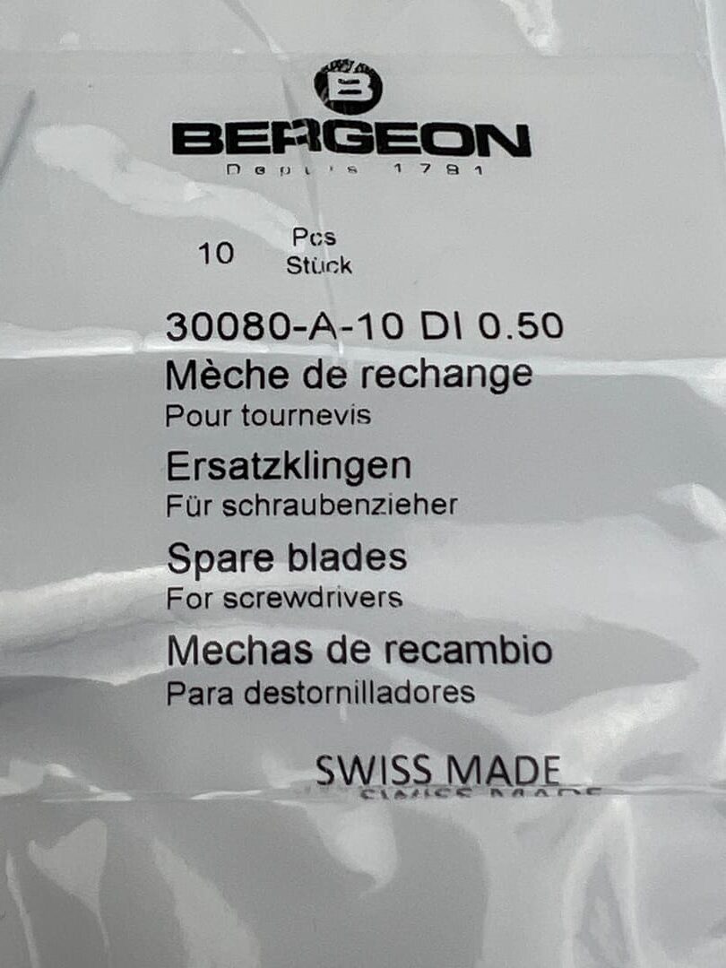 Bergeon Ersatzschraubendreherklingen 0.50 mm, 10 Stück, Schweizer Qualität - Image 5