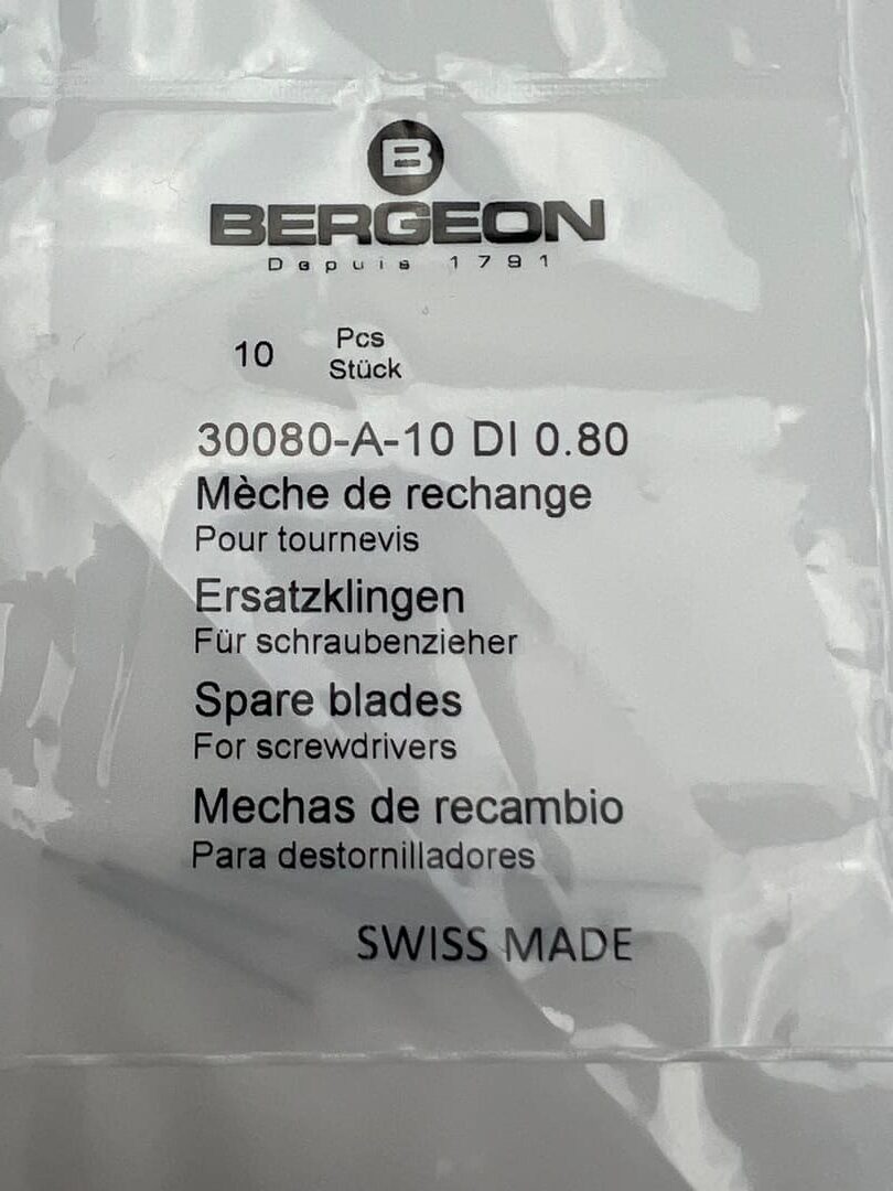 Bergeon 30080-A-10 DI 0.80 Stahl Schraubendreherklingen 10 Stück - Image 4