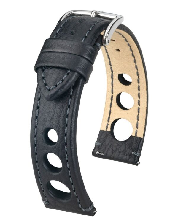 HIRSCH Rally Uhrenarmband Schwarz Schnellwechsel 22 mm