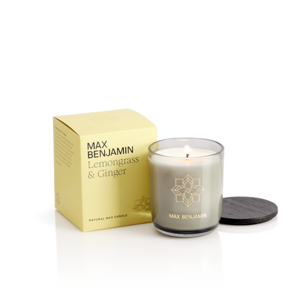 Max Benjamin Luxury Natural Candle Lid Lemongrass Ginger