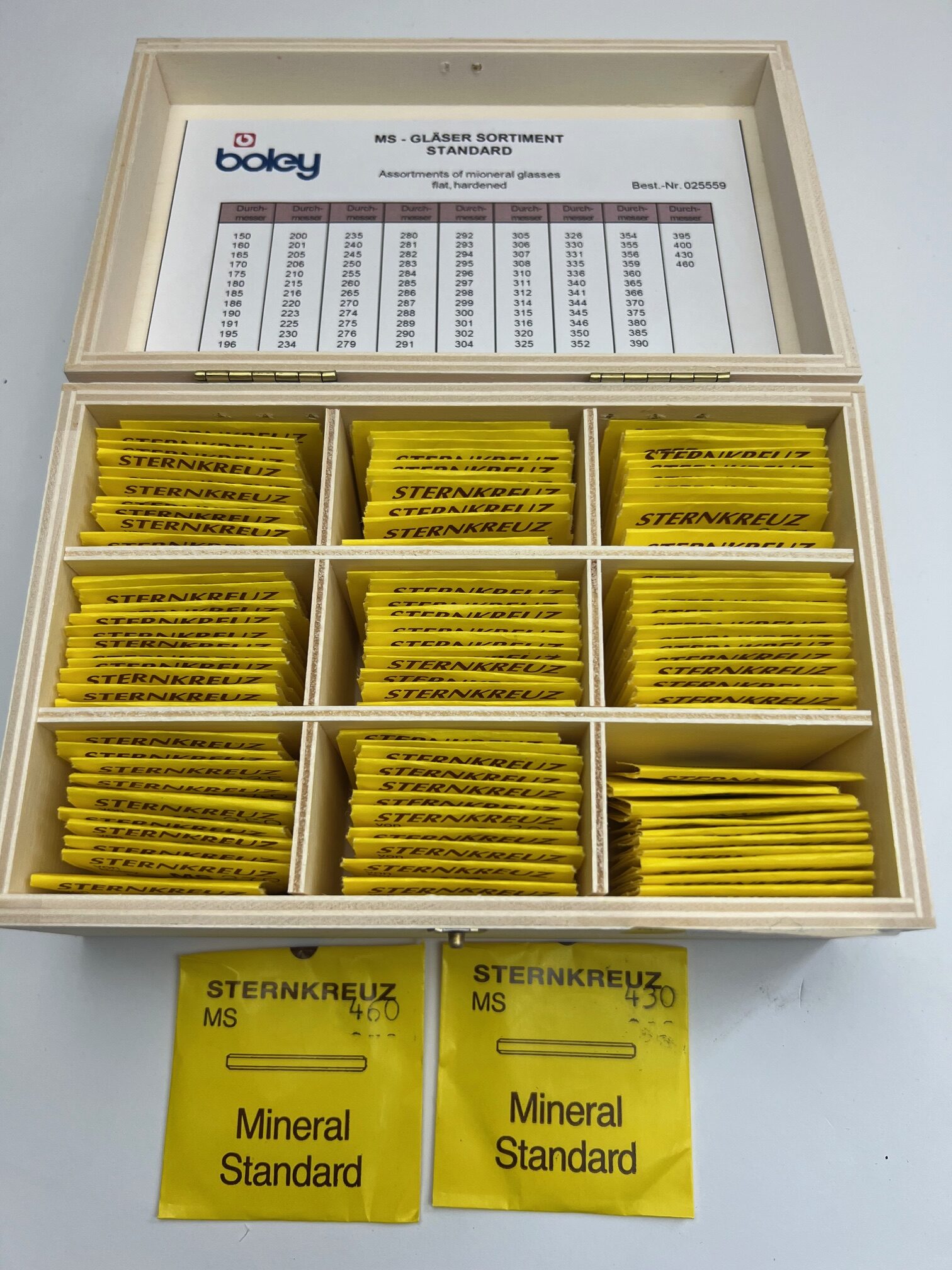 Sternkreuz MS Mineralglas Sortiment 100 Stück mit Box von Boley Deutschland - Image 2