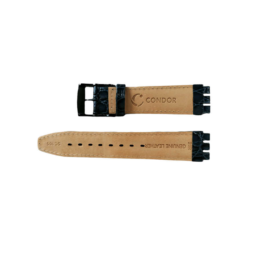 Swatch Sonder Strapse aus künstlichem Warzenschutzleder mit Nahtplastikverschluss 17mm - Image 2