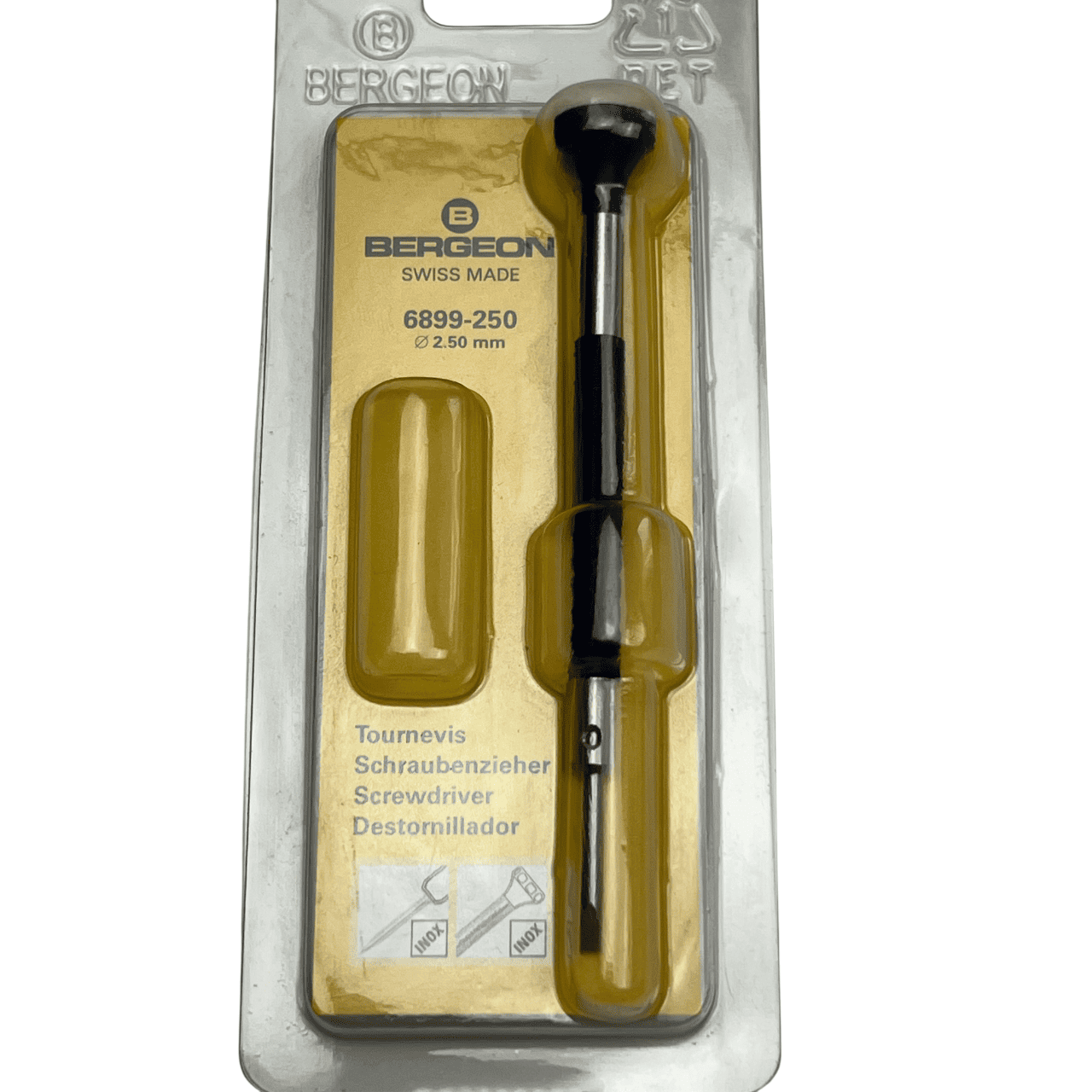 Bergeon Uhrmacher Schraubendreher, Stahl, 2,50 mm, Ergonomischer Kopf, Ref. 6899-250, Swiss Made - Image 5