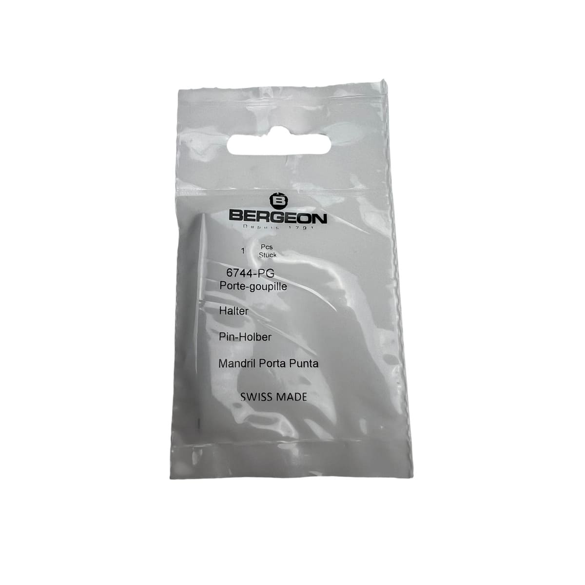 Bergeon 6744-PG Pin-Halter, Stahl, doppelter Halter, geriffelter Griff, 60 mm - Image 4
