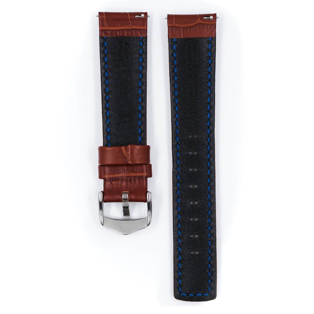 Hirsch Grand Duke L Gelbbraunes geprägtes Lederarmband 20 mm 02528070-2-20 - Image 2