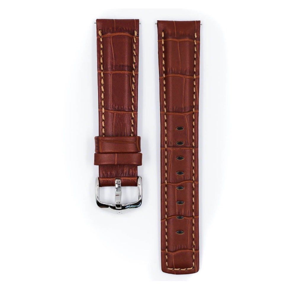 Hirsch Grand Duke L Gelbbraunes geprägtes Lederarmband 20 mm 02528070-2-20 - Image 3
