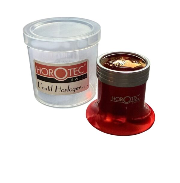 Horotec Rot Anodisierte Loupe 10.0x MSA00.033-1 Uhrmacher Brillenglas 25mm Objektiv