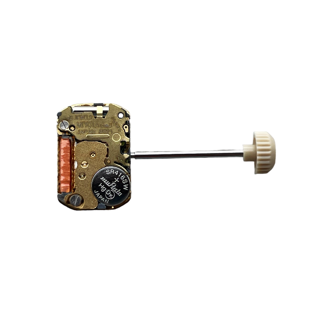 Miyota 5R21 Quarzwerk ohne Sekundenhand mit Batterie und Wählspeer, Größe 4 3/4