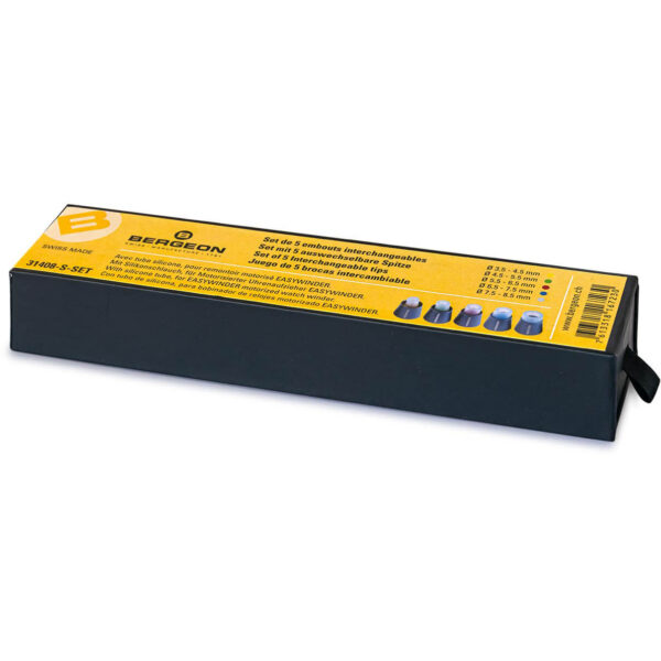 Bergeon 31408-S-SET Silikonaufsätze für Uhrenwinder, 5 Stück, Swiss Made