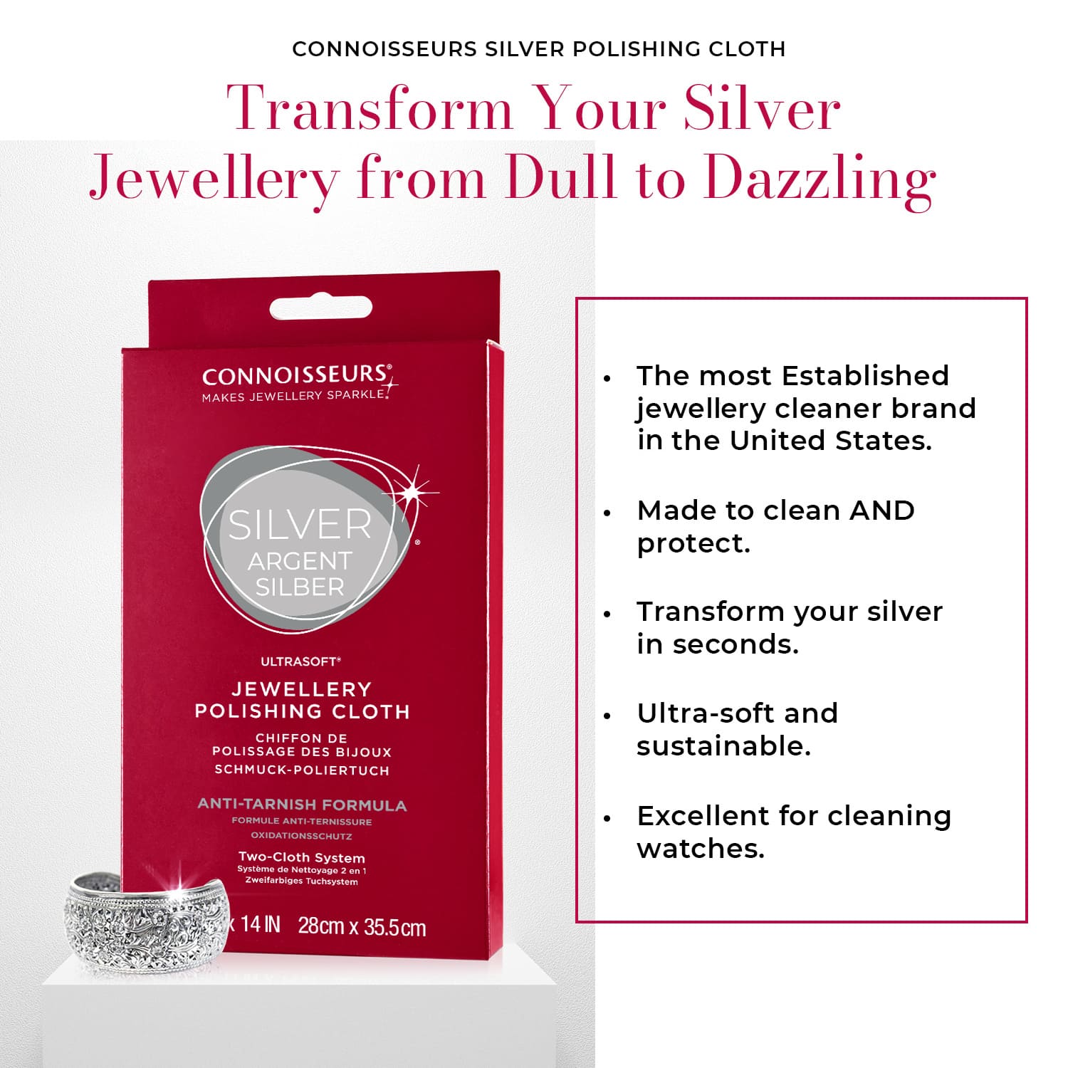 Connoisseurs Silber Schmuck Reinigungsklappe CONN739 - Image 3