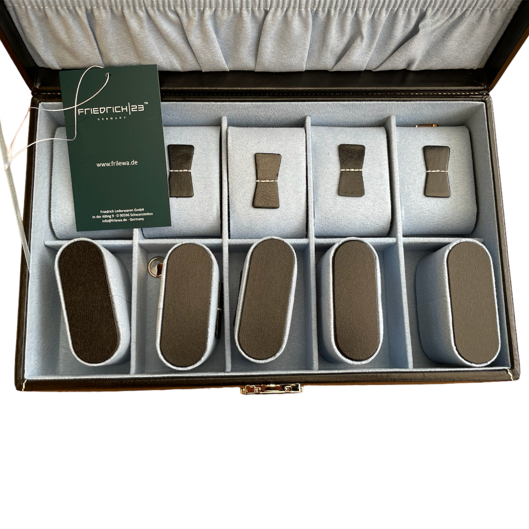 Friedrich 23 Lederuhrenbox Schwarz für 10 Uhren Uhrenaufbewahrung - Image 4