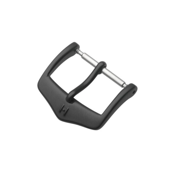 Hirsch Classic schwarze matte Edelstahl-Schließe für Uhrenarmband 18 mm