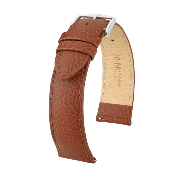 Hirsch Kansas Golden brown Buffalo Kalbsleder Armband 18 mm 01502070-2-18
